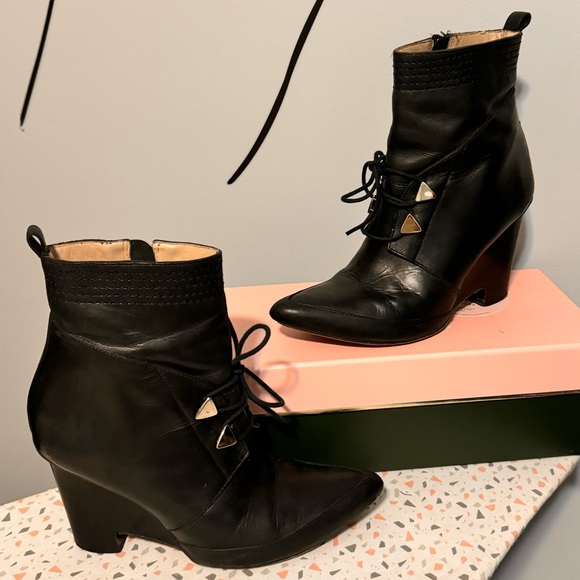 Derek Lam Black Leather Cool Heel Zip Up Boot Size 7.5 - Picture 1 of 5